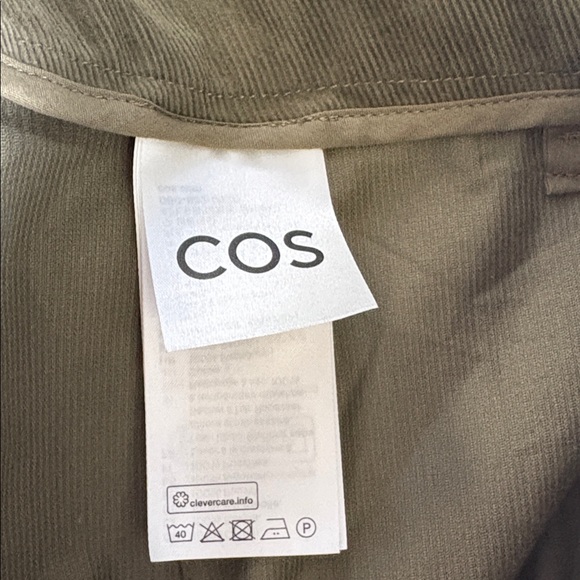 COS Olive Green Corduroy Barrel Leg Pants - Picture 5 of 6